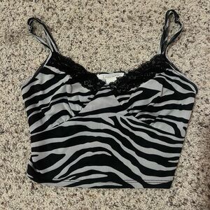 tilly’s zebra print crop top